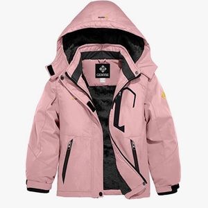 Girls coral pink ski jacket